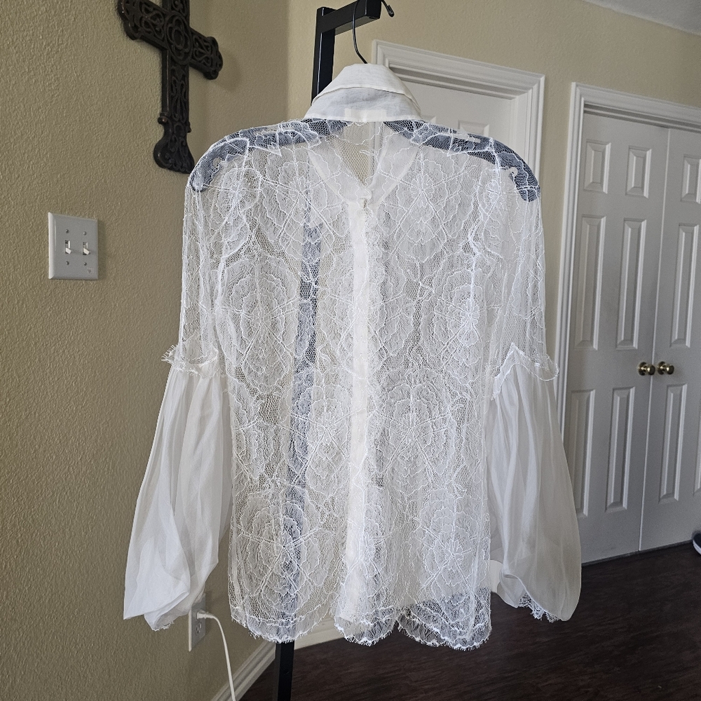 Valentino 3pc Cream and Black Top/Cami/Pant Set Size S - Picture 10 of 15